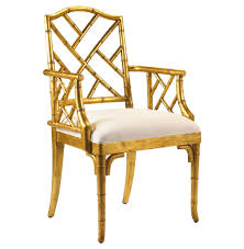 Chinese Chippendale Hollywood Regency Gold Bamboo Dining Arm Chair Bamboo Chair Dining Chairs Chippendale Chairs