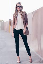 Fall Work Outfit Blazer And Skinny Pants