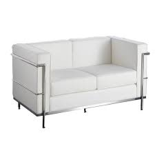 Wählen sie sofas aus vielen verschiedenen farben. White Le Corbusier Style 2 Seater Sofa Rental London Uk