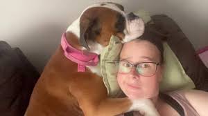 Our girl at 9 weeks vs 7 months. She is all ears and legs 😅❤