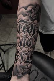 With glenn jacobs, christina vidal, michael j. Tattoo Uploaded By Tattoobeez Fear No Evil Custom Lettering By Myself 860441 Tattoodo