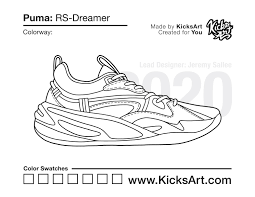 Puma logo clothing, design, mammal, cat like mammal png. Puma Rs Dreamer Sneaker Coloring Pages Created By Kicksart