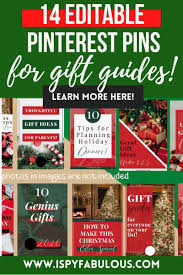 14 Christmas Pinterest Pin Templates Editable In Canva For Holiday Gift Guides And More In 2020 Pin Template Gift Guide Pinterest Templates