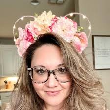 Purple Yellow Floral Mouse Ears Flower and Garden Ears Cottage Coreflower  Inspired Ears Theme Park Accessories Adult Child Headband