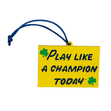 Officially licensed 18 x 23 play like a champion today wood sign replica. Notre Dame Play Like A Champion Today Ornament South Bend Woodworks