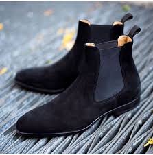 Leather brogue design chelsea boots. Handmade Men Black Suede Chelsea Boots Men Dress Leather Boots Boot Mens Chelsea Boots Men Black Suede Chelsea Boots Mens Boots Fashion