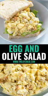 An Egg Salad Sandwich With Olives Is An Excellent And Healthy Way To Take A Basic Egg Salad Sand In 2020 Egg Salad Recipe Healthy Hard Boiled Egg Recipes Olive Recipes