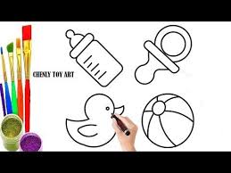 How To Draw Baby Bottle Rattle Pacifier For Kids 2019 Chenly Toy Art Youtube Baby Drawing Art Toy Youtube Art Babies are a tricky subject when it comes to drawing. how to draw baby bottle rattle pacifier