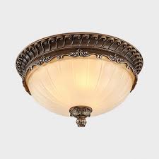 Vintage style ceiling lights are an exemplary choice with interesting effects. Bronze Off White Dome Ceiling Light 3 Light Vintage Style Fluted Glass Flush Light For Hotel Takeluckhome Com