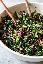 This Healthy Chopped Kale Salad Is A Crunchy Tasty Side Or Light Lunch Made With Pine Nuts Dried Cherri Kale Salad Chopped Salad Recipes Kale Recipes Healthy