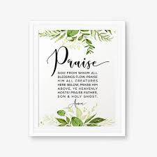 Praise God From Whom All Blessings Flow Bible Verse Etsy