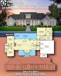 Plan 56465sm Split Bedroom Modern Farmhouse Plan With Vaulted Great Room Modern Farmhouse Plans House Plans Farmhouse Farmhouse Plans