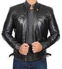 Slim Fit Biker Leather Jacket Men 1100094 Johnson Rea Https Www Amazon Com Dp B0 Leather Jacket Men Black Leather Jacket Men Distressed Leather Jacket