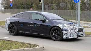 The prototype seen in the top photos already seems close. 2022 Mercedes Benz Eqs Spied Finally Revealing Some Sheet Metal
