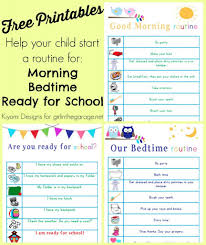 Kids Morning Bedtime And Ready For School Free Printables