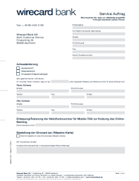 Wirecard central eastern europe gmbh. 2018 2021 Form De Wirecard Bank Ag Service Auftrag Fill Online Printable Fillable Blank Pdffiller