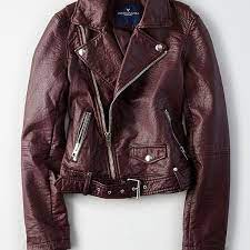 Ae Faux Leather Moto Jacket 100 Liked On Polyvore Featuring Outerwear Jackets Brown Motorcycle Jac Jackets Vegan Leather Jacket Faux Leather Moto Jacket