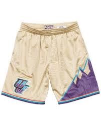 Faça compras na maior seleção de produtos do mundo e encontre as melhores. Mitchell Ness Utah Jazz Gold Collection Swingman Shorts In Gold Purple Metallic For Men Lyst