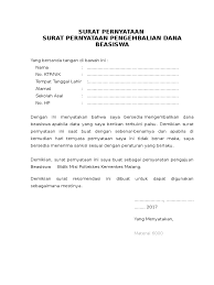 Dana jemaah haji yang batal berangkat diinvestasikan ke bank syariah tahapan yang berlangsung di direktorat jenderal penyelenggaraan haji dan umrah (ditjen phu) berlangsung tiga hari. Contoh Surat Pernyataan Pengembalian Beasiswa