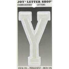 I have been sewing since i was 8 years old and have done lots of. White Y 3 Embroidered Iron On Letter Hobby Lobby 21152