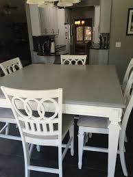 Find the perfect home furnishings at hayneedle, where you can buy online while you explore our room designs and curated looks for tips, ideas & inspiration to help you along the way. Gray Table Top And White Legs White Chairs Grey Dining Tables White Kitchen Table Refinishing Kitchen Tables