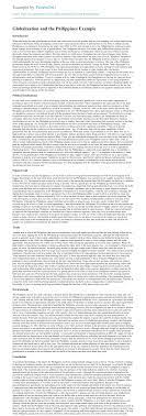 The deal with corruption in the philippines corruption is prevalent in the philippines. Globalization And The Philippines Free Essay Example Papersowl Com