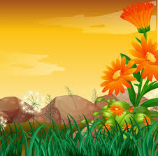 On a computer it is usually for the desktop, while on a mobile phone it. Nature Scene With Flower Garden At Sunset Free Vector Nohat Free For Designer