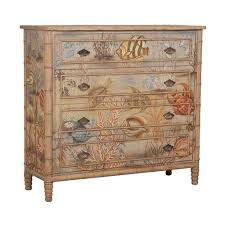 Guildmaster Handpainted Island Mahogany Cottage Chest Painted Furniture Decoupage Furniture Painted Chest