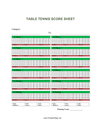 This Table Tennis Score Sheet Has Space To Report The Results Of A Table Tennis Match Free To Download And Tennis Scores Table Tennis Table Tennis Tournament