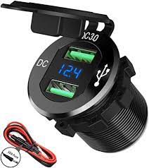 Free shipping and free returns on prime eligible items. 12v Usb Outlet Sunnytrip 12v 24v 36w Aluminum Waterproof Dual Qc3 0 Usb Fast Charger Socket Power Outlet Adapter W Led Digital Voltmeter For Car Marine Boat Motorcycle Truck Golf Cart Etc Amazon Ca Automotive