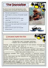 Describing Films Film Vocabulary Exercises Worksheets