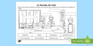 De premiers bureaux de vote, ceux de la majorité des villes, ont fermé leurs portes à 18h. Feuille D Activites Le Bureau De Vote Teacher Made