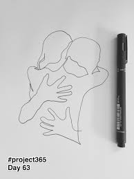 Day 63 One Line Drawing Hugging I Like Hugging And Being Hugged So If We Meet Feel Free Project365 F Abstract Line Art Line Art Drawings Abstract Tattoo