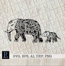 Zentangle Mom And Baby Elephant Svg File Etsy In 2020 Mom And Baby Elephant Baby Elephant Drawing Zentangle Elephant