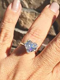 5 Carats Heart Shaped Moissanite On 14 Kt White Gold Pink Morganite Engagement Ring Rose Gold Diamond Ring Engagement White Sapphire Engagement Ring