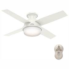 Many of them have a dimming feature that allows you to change the intensity of light. Hunter Dempsey 44 In Low Profile Led Indoor Fresh White Ceiling Fan With Universal Remote 59244 The Home Depot