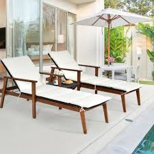 Check spelling or type a new query. Gymax 3pcs Outdoor Patio Lounge Chair Set W Folding Table White Cushion Walmart Canada