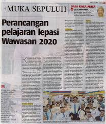 Sejarah wawasan 2020 wawasan 2020 telah dibentangkan oleh mantan 10. Perancangan Pelajaran Lepasi Wawasan 2020 Universiti Putra Malaysia