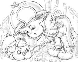 Hat detective coloring sheets download free. Coloring Pages And Books Clipart And Digital Paper Von Thaisonart