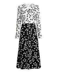 Chic white on black pattern dresses are a major trend you want to sport this summer. Black And White Print Midi Dress Off 64 Felasa Eu