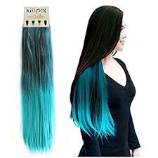 ··· pls make sure to wash & condition your hair at least once a week, twice a week is better. Kisspat Turquoise Ombre Dip Dyed Hair Weave Extension Synthetic Clip In Hair With Gradual Green Blue Colors Amazon In Beauty