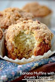 Banana Muffins With Crumb Topping In 2021 Banana Recipes Banana Muffins Crumb Topping Recipe