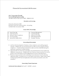 financial accountant job resume