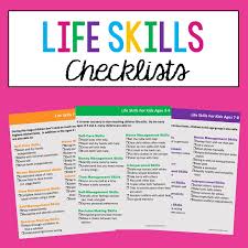 (a) a program shall use a performance record/skills performance checklist which shall include: Life Skills Checklists For Kids And Teens Kiddie Matters