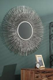 Miroir Soleil Finition Antique En Metal D80 Cm Tribeca Miroir Soleil Miroir Mural Rond Miroir Mural