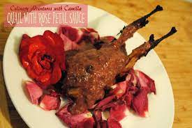 Food N Flix Passion Igniting Quail In Rose Petal Sauce Quail Recipes Petal Sauce Recipe Recipes