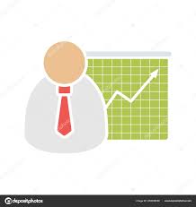 Business Presentation Graph Glyph Color Icon Office Worker