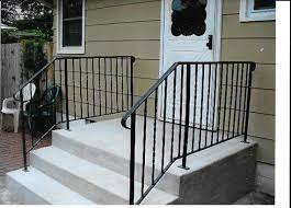 Diy front porch steps and railing . Railing For Steps With Two Step And A 2 Ft To 4 Ft Landing Etsy Outdoor Stair Railing Railings Outdoor Outdoor Stairs
