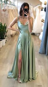 PSY636,Clearly Long Prom Dresses,Satin Evening Dress,Sheath Full Length Party Gown with Side Slit · Prom Fantasy · Online Store Powered by Storenvy