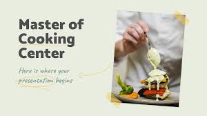 Eggplant is high in fiber but low in calories so it's great to cook with. Master Of Cooking Center Google Slides Powerpoint Template